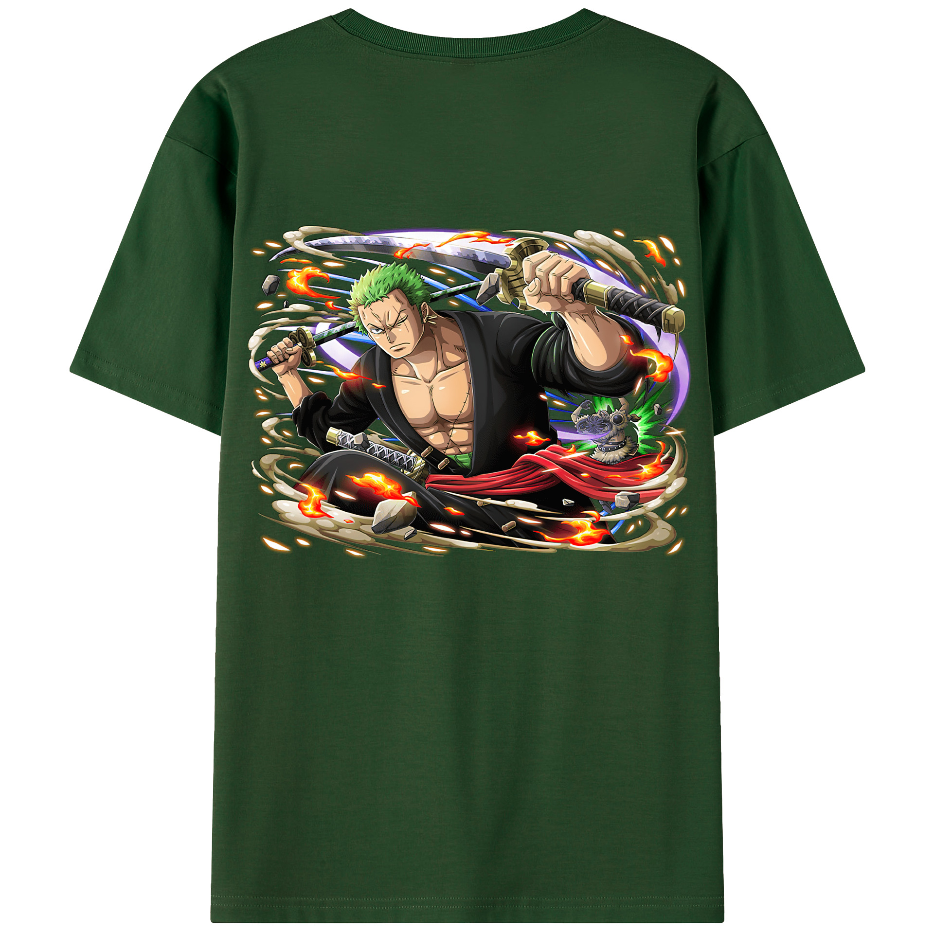 ワンピース ロロノア・ゾロ ONE PIECE Roronoa Zoro 綿100％半袖Tシャツ（背面プリント）